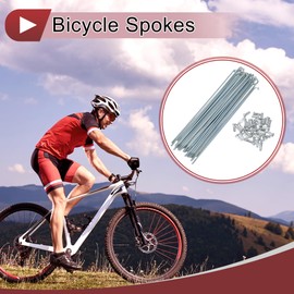 A ABSOPRO 36 Set 12G Bicycle Spokes 169mm Bike Wheel Spokes 45 Steel Galvanized Silver Tone