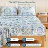 MCO 100% Cotton Sheet Set Floral Printed, 300 Thread Count