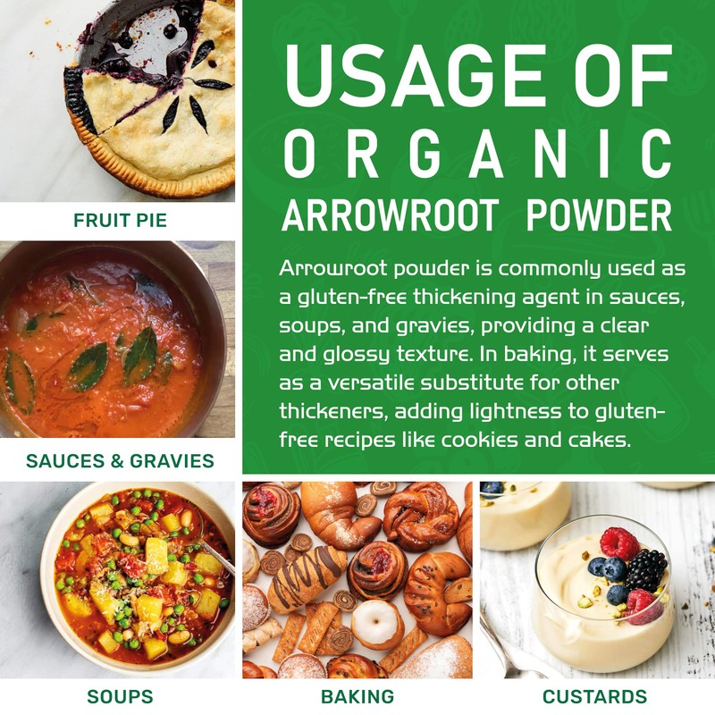 Jiva Organics Organic Arrowroot Flour (Powder) 5 Pound Bag -