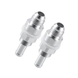 VekAuto 2pcs Car Fuel Line Fitting 6AN Male Flare Bulkhead to 5/16" Hose Barb Fuel Tank Fitting Adapters Aluminum Alloy Silver Tone Auto Accessories