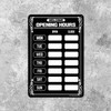 BTFLFDR Opening Hours Sign, Business Hours Sign, 8"x12" Aluminum Hours