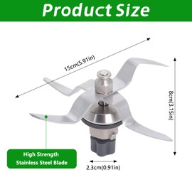 Wjelet Stainless Steel Replacement Blade + Cleaning Brush for Silvercrest Monsieur Cuisine Connect and Monsieur Cuisine Smart Food Processor, Compatible Food Processor Accessories, Blade Set for