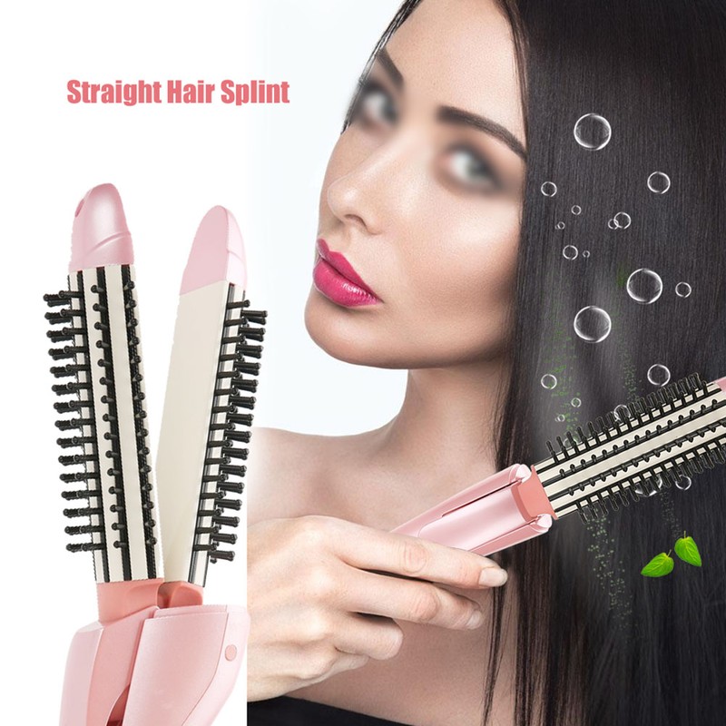 Folding Adjustment Mini Portable Straightener &amp; Curler Comb Hair Stick