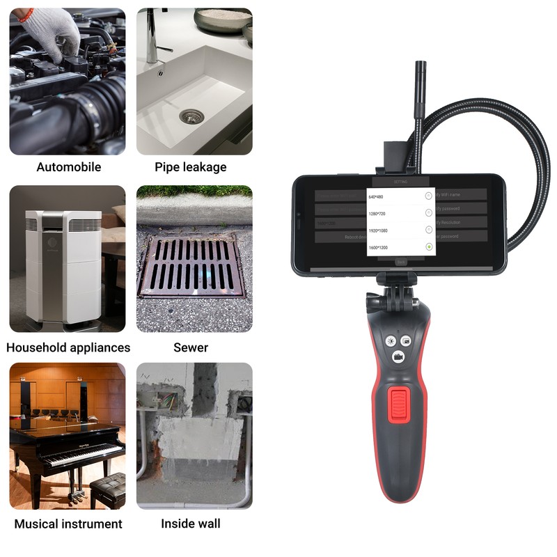 WiFi Industrial Endoscope 1080P HD Digital Borescope IP67 Waterproof Video