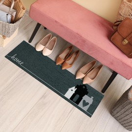 MOCAVI Hygge Home Shoe Parking Mat 30 x 100 cm Indoor and Outdoor Anthracite Boot Mat Slim Long Washable Patio Mat Mini Runner Hallway Rimless Non-Slip