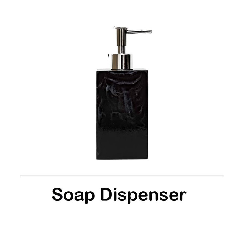 5-Piece Bathroom Counter Top Accessory Set - Dispenser for Liquid