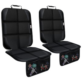 Meolsaek Car Seat Protector, Seat Protector for Child Car Seats with Non-Slip Thickest Padding, Seat Cover for Baby and Pet,Sedan SUV Truck (2 Seat Protector Black)