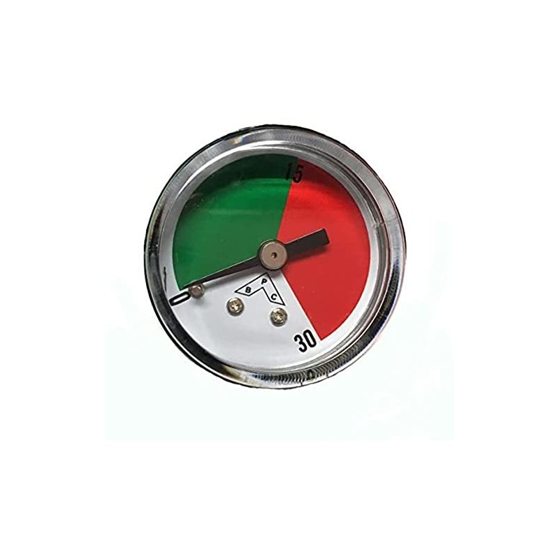 0-30 PSI Buyers Panel Mount Pressure Gauge, 1/8"-27 NPTF Ports