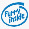Furry Inside Waterproof Vinyl Window Bumper Sticker Decal 5"