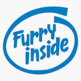 Furry Inside Waterproof Vinyl Window Bumper Sticker Decal 5"