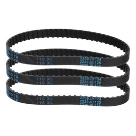 uxcell 3 Pcs 118XL 037 Timing Belt 59 Teeth Rubber Geared Cogged Belt, 0.37" Width, 0.20" Pitch Synchronous Timing Belt