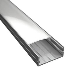 ledomec 1m aluminum profile strip for LED strip WIDE-20 in silver anodized extra wide construction including cover in matt