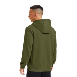 MAGCOMSEN Men's Heavyweight Fleece Lined Pullover Sweatshirts Sherpa Hoodie Thick Warm Winter Hooded Gym Workout Casual Sweater ArmyGreen M