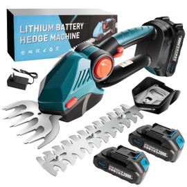 Cordless Hedge Trimmer with Battery, 2-in-1 Hedge Trimmers Cordless, Aenlv Bush Trimmer Cordless Kit, Electric 21V Handheld Grass Shear Cutter for Garden, Yard and Lawn