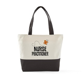 CafePress Nurse Practitioner Canvas Tote Top Zipper Closure