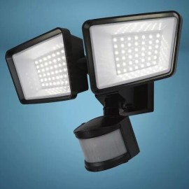 Patriot Lighting Black LED Solar Dual Head Motion Sensor Outdoor Garage Shed Security Flood Light