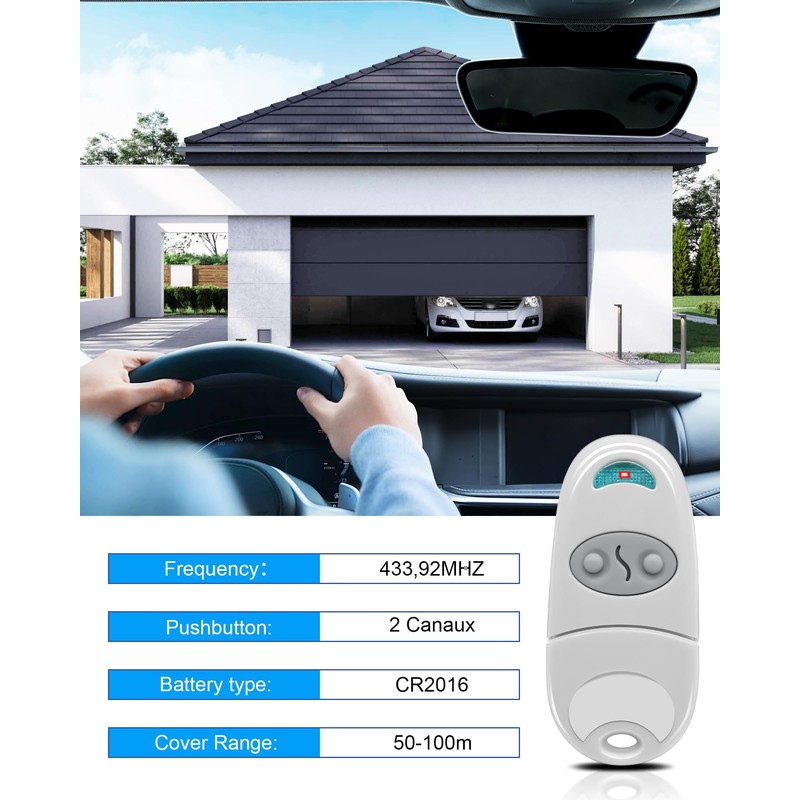 433.92 MHz Garage Door Opener Remote Control for TOP 432NA