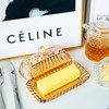 Champagne Covered Butter Dish for Countertop 6.5inch Glass Butter Dish