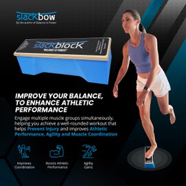 SlackBow SlackBlock Athletic Balance Trainer – Improve Balance, Stability, and Athletic Performance – Condition Your Body and Prevent Injury - Compact and Portable – 13”