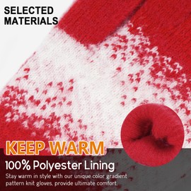 Womens Winter Gloves for Cold Weather Touch Screen Texting Warm Gloves Knit Elastic Cuff Thermal Gloves Gifts for Women