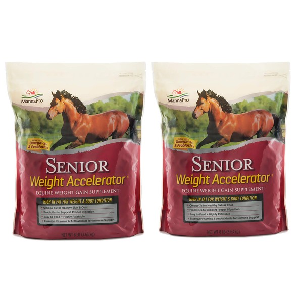 Manna Pro Senior Weight Accelerator for Horses, 8 Pounds (Pack of 2)