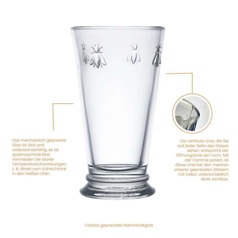 LA ROCHERE Bee - 138x85mm 46cl Large Long Drink Thick
