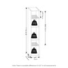 Furinno Fulda 3-Tier Space Saving Storage Shelf Bookcase, 6-Inch Width,