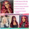 30 Inch 99J Burgundy Lace Front Wigs Human Hair 13x4