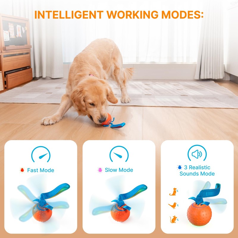 Interactive Dog Toys, Motion Activated Dog Ball, Automatic Rolling Ball