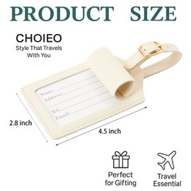 Embroidered Luggage Tag – Initial Bag Tag for Suitcase, Backpack, Carry-On, Duffel – Faux Leather Travel Accessory, Name Identifier, ID Label for Travel Bags (J, White Leather+Purple Letter)