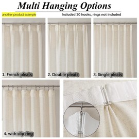 Ftinala Sheer Curtains 108 Inch Curtains Extra Long Curtains White Curtains Faux Linen Pinch Pleated Curtains with Hooks Modern Farmhouse Curtains Light Filtering Drapes 2 Panels Set