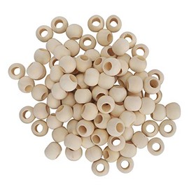 Bolas de Madera 20mm, Cuentas Decorativas con Agujero Grande para Bisutería DIY, Collares Pulseras y Manualidades Artesanales