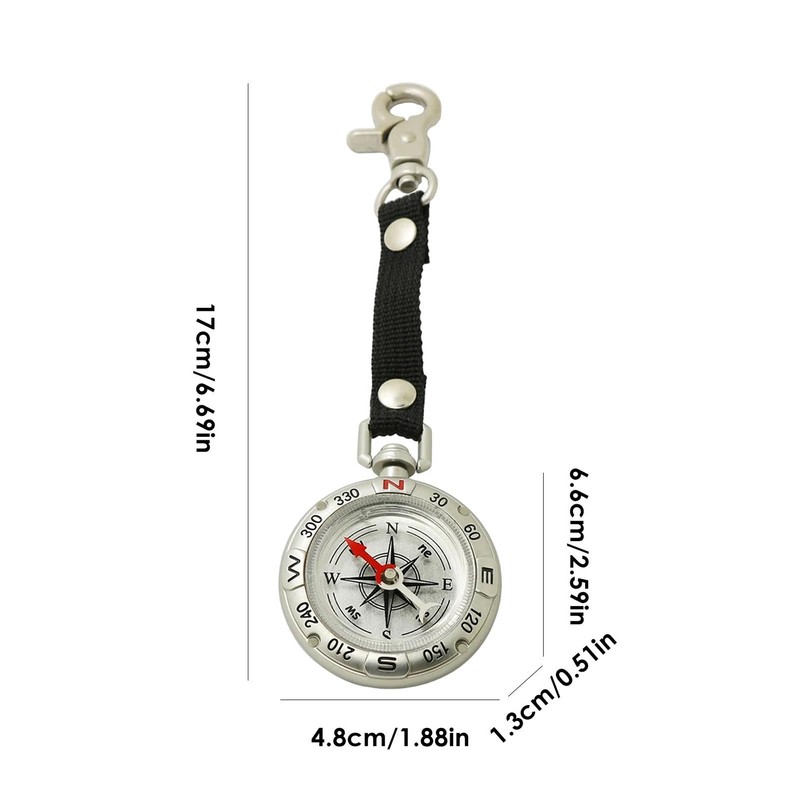 Compass Keychain | Portable Hiking Compass | Hiking Survival Small