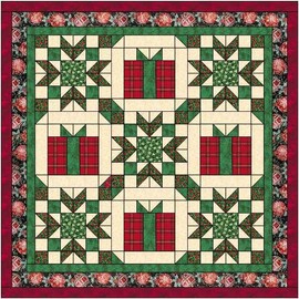 Material Maven Quilt Kit All Wrapped Up/Christmas/Benartex Fabrics Precut 70" X 70"
