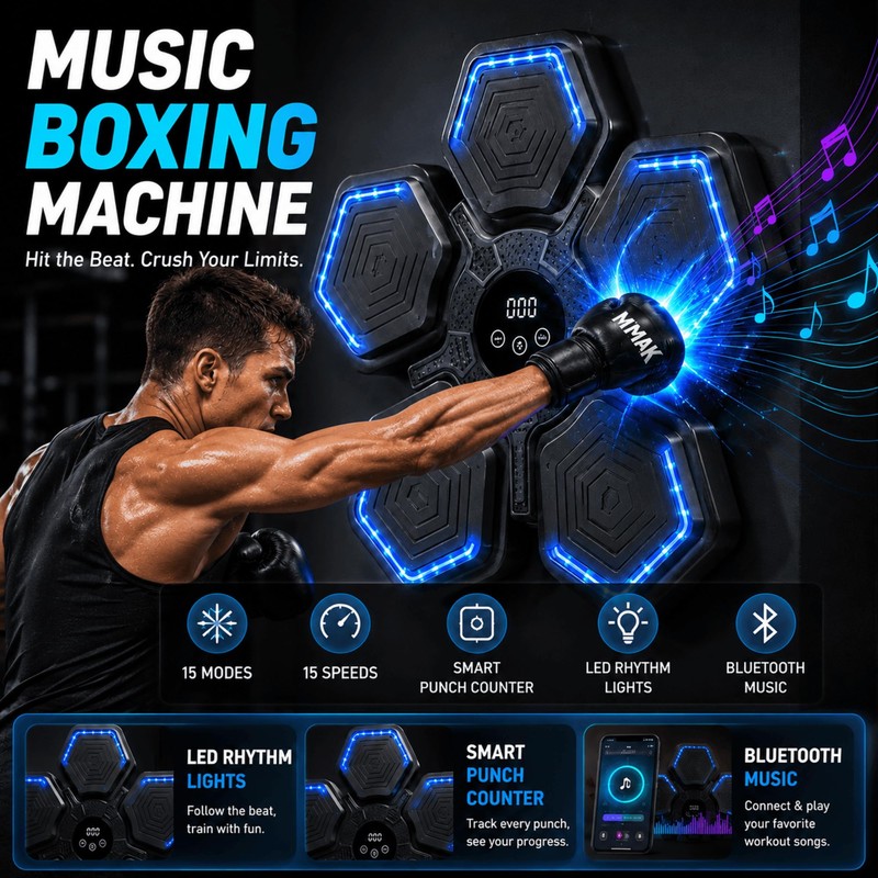 RGYAN Smart Music Boxing Machine with 15 Speeds - Smart