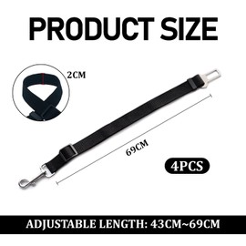 YSJCHEBS 4 Piece Pet Harness, UK Dog Car Seat Belt, Adjustable Fixed Harness, Dog Harness Clip, Dog Accessories