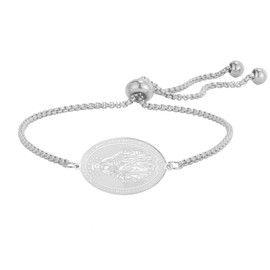 TEAMMER Beautiful Virgin Mary Bracelet Religious Rosary Pendant Prayer Bracelet Faith Protection Jewellery for Women and Men, Stainless Steel, No Gemstone