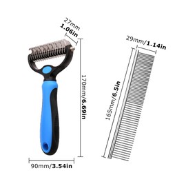 Undercoat Rake, Double Sided Deshedding Dematting Tool, Undercoat Rake Dog Cat Brush, Dog Brushes Shedding Hair, Dogs Grooming Brush, Cats Grooming Tool