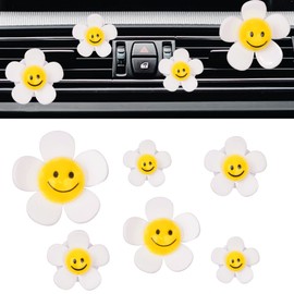 Car Scents Air Freshener, Colomix Car Air Fresheners Vent Clips, Handmade Sunflower Smile Car Accessories, Cute Car Perfume Air Freshener Decorations, 6 Pcs