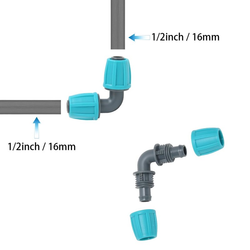 Lwuey Micro Drip System L Piece, OD 16 mm Pipe
