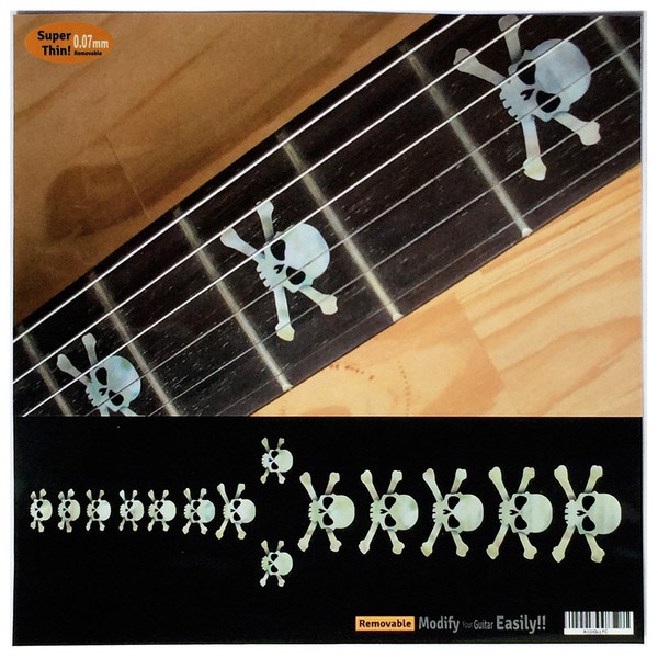 Inlay Sticker Fretboard Position Marker for Guitars and Bass Skulls White Pearl