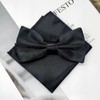 Cretty-Meet Adjustable Bowtie and Pocket Square Set Men Bowtie and