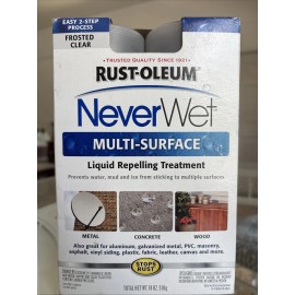 Rust-Oleum (2 Cans) Rust-Oleum Never Wet Multi Surface Liquid Repelling Frosted Clear NEW