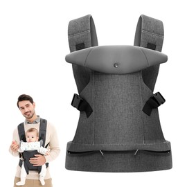 Baby Carrier,Ergonomische Babytrage für Neugeborene, Bequeme und Leichte Babytrage, mit verstellbarem Hüftgurt Schulterriemen, Leicht zu tragen, für Babys 1-36 Monate, Grau