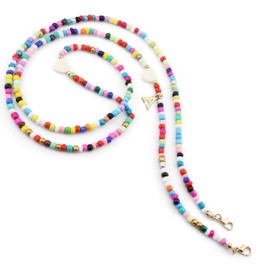 MyfavoriteK Colorful Beaded Glasses Holder with Initial Trendy Eyeglasses Chain for Girls & Women Sunglasses Reading Glasses Lanyard (a)