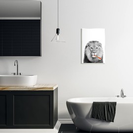 Stupell Industries Lion Brushing Teeth Bathroom Wall Plaque Art, Design by Annalisa Latella