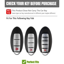 Key Fob Cover for Nissan, Leather Car Key Case Keychain Fob Holder Compatible for Nissan Altima Rogue Sentra Leaf Patrol Pathfinder Frontier Maxima Titan Murano Versa Armada GTR Infiniti (Blue)