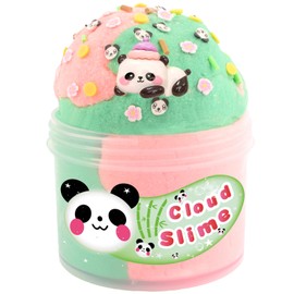 Jigejunfa Cloud Slime with Cute Flower Slices Add-ins, Scented Premade Slime for Kids, Stretchy Sludge Non Sticky Putty, Slime Party Favors Stress Relief Toy for Girls Boys Birthday,Pink/Green 7OZ