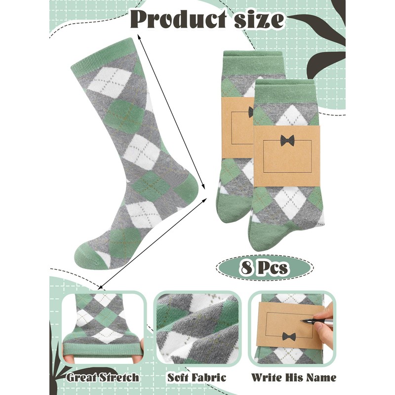 Glitopper 8 Pair Groomsmen Gifts for Men Groomsmen Proposal Socks