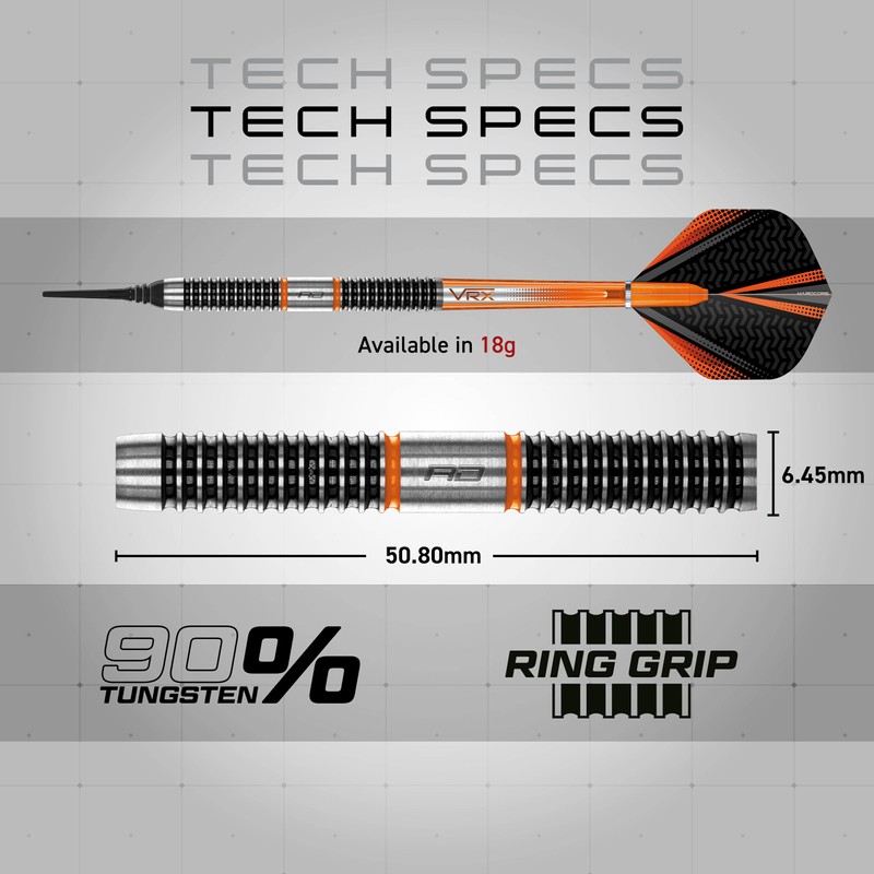 RED DRAGON Amberjack 18 Softip Professional 18 Gram Dart Set